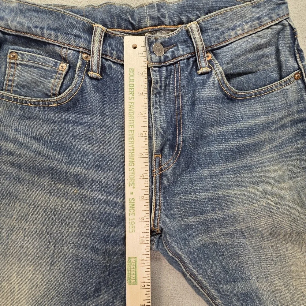 Levis‎ 512 Jeans Mens Selvedge Med Wash Blue Slim Tapered Whiskers Fits 30x28
